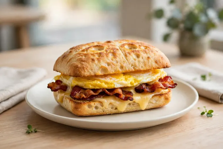Bacon, Egg & Cheese on Ciabatta