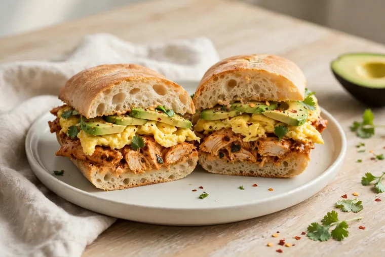 Chipotle Chicken, Egg & Avocado Sandwich