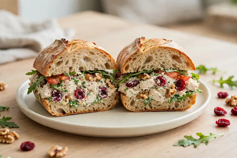 Cranberry Walnut Chicken Salad Sandwich
