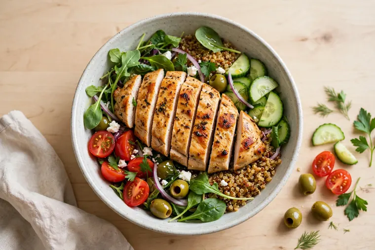 Mediterranean Chicken Greens with Grains Boxed Lunch